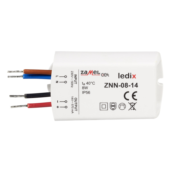 Zamel Блок питания LED 14V DC 8W на стенну ZNN-08-14