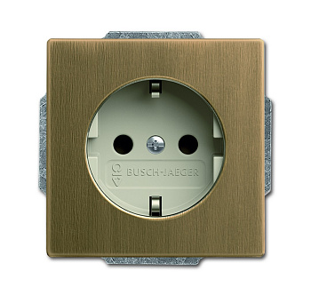 ABB BJE Династия Античная латунь/Белая роспись Розетка 16А 250В с/з 2CKA002013A5398