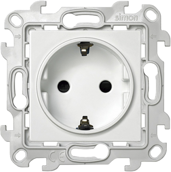 Купить Simon 24 Белая Розетка 2К+3 Sсhuko с защитными шторками 2450432-030
