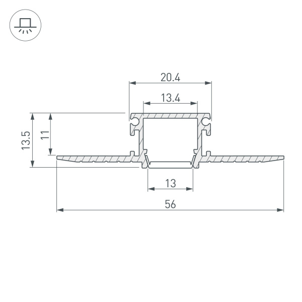 Купить Arlight Профиль PDS-F-HIDE-2000 (Алюминий) 024017