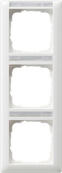 Gira Standard 55 Белый глянцевый Рамка 3-я вертикальная с полем для надписи 110303