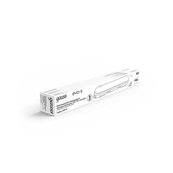 Купить Gauss Св-к лин СПП-176 EVO 18W 1980lm 6500K 200-240V IP65 600*76*82мм ИК-сенс и соед в лин LED 864424318-S
