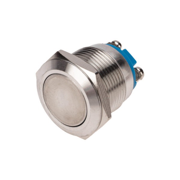 Кнопка антивандальная Ø19 Б/Фикс (2с винт) (ON)-OFF плоская Rexant 36-3411