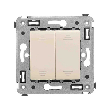 DKC Инвертор двухклавишный в стену, "Avanti", "Ванильная дымка"