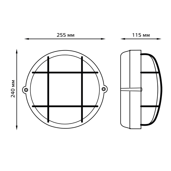Купить Gauss Светильник НБП IP54 255*240*115 круг с решеткой под лампу Е27 max 100W, 1/8 926602111