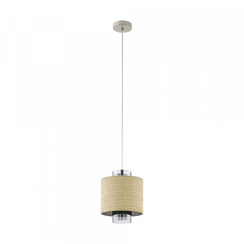 Eglo 43393 Подвес MEDIOUNA, 1х40W(E27), 230, H1100, сталь, бежевый/стекло с напылением, золото, коричневый