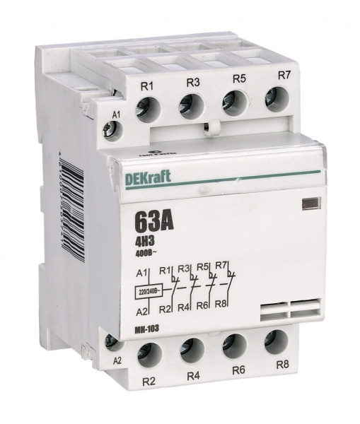 Dekraft Модульный контактор 4НЗ 40А 230В МК-103