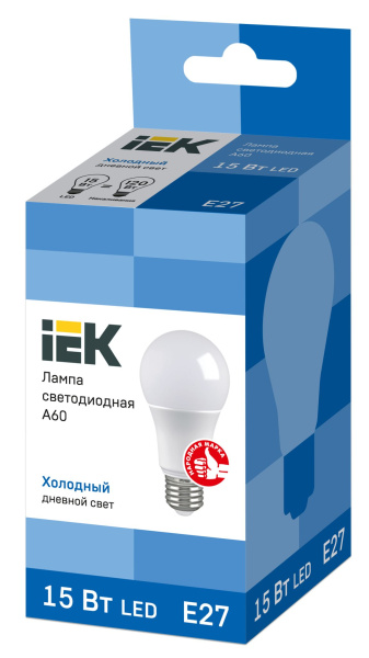 Купить IEK Лампа светодиодная ECO A60 шар 15Вт 230В 6500К E27