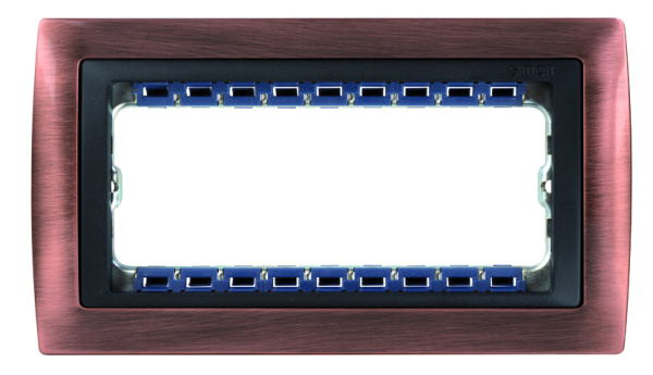 Simon 82 Centr. Античная медь/Графит Рамка с суппортом на 5 узких модулей 82854-36