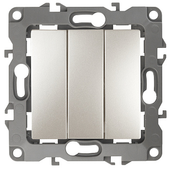 ЭРА 12-1107-15 Выключатель тройной, 10АХ-250В, IP20, 12, Перламутр