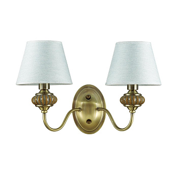 Lumion 4430/2W LN20 222 античная бронза, голубой, керамический декор Бра E14 2*40W 220V MATILDA