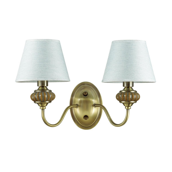 Lumion 4430/2W LN20 222 античная бронза, голубой, керамический декор Бра E14 2*40W 220V MATILDA