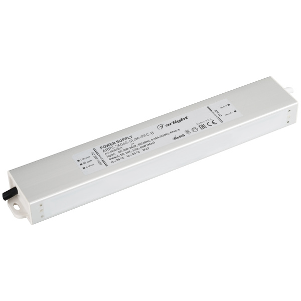 Arlight Блок питания ARPV-24060-SLIM-PFC-B (24V, 2.5A, 60W) (IP67 Металл, 3 года) 023553(1)