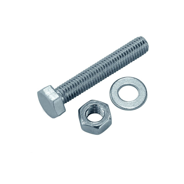 Купить Tech-Krep Болт DIN933 с шестигранной головкой оцинк. М6х70 + гайка + шайба (4 шт) - пакет 130184