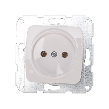 DEA Розетка 1-ая керамика б/з с/у 10А мех. Бел KRANZ KR-78-0214