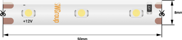 SWG Лента светодиодная стандарт 3528, 60 LED/м, 4,8 Вт/м, 12В , IP65, Цвет: Желтый SWG360-12-4.8-Y-65