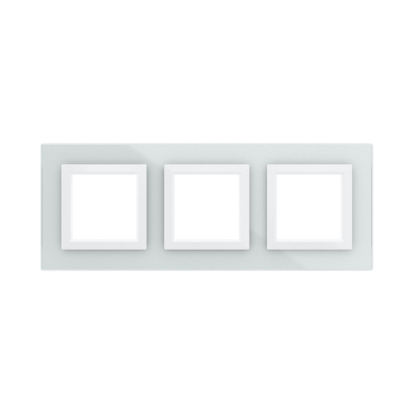 Купить DKC Рамка из натурального стекла, "Avanti", белая, 3 поста (6 мод.)