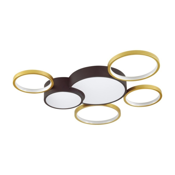 Lumion 5255/99CL LEDIO LN23 черный, матовое золото Люстра потолочная диммир. с ДУ LED 100W 6600Лм 220V NORBERT