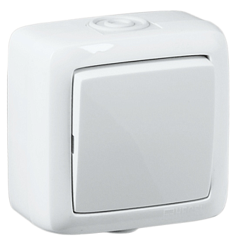 Hegel Альфа наруж Белый ВА10-211 Выключатель 1-клавишный, брызгозащищенный