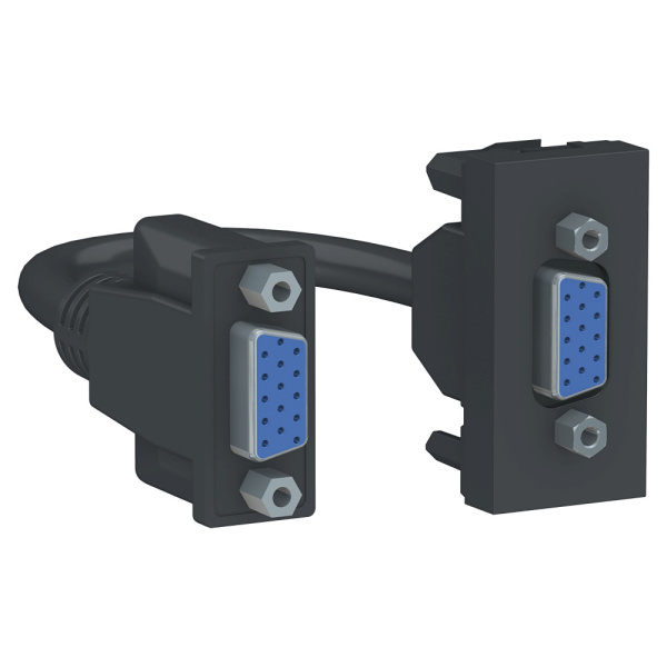 SE Unica Modular Антрацит Розетка HD15 female (VGA), 1 модуль NU343254