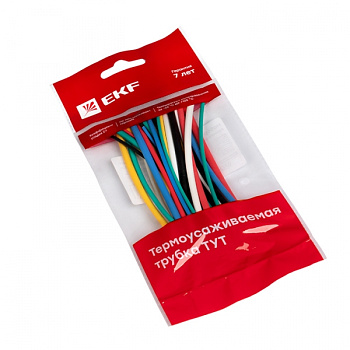 EKF PROxima Набор ТУТ нг: 6 цветов по 5шт. Разного диаметра (1/0,5; 1,5/0,75; 2/1; 2,5/1,25; 3/1,5) 100мм.