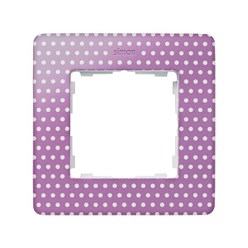 Simon 82 Detail Пастельно-розовый в белый горошек, основание белое Рамка 1-ая 8200610-213