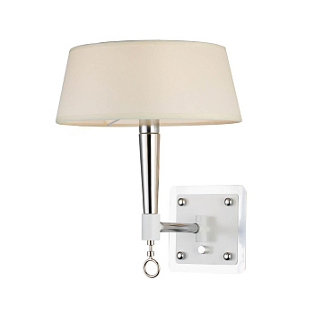 Favourite Classic настенный светильник каркас белого цвета и цвета хром, абажур из белой ткани, управление с помощью диммера 2709-1W