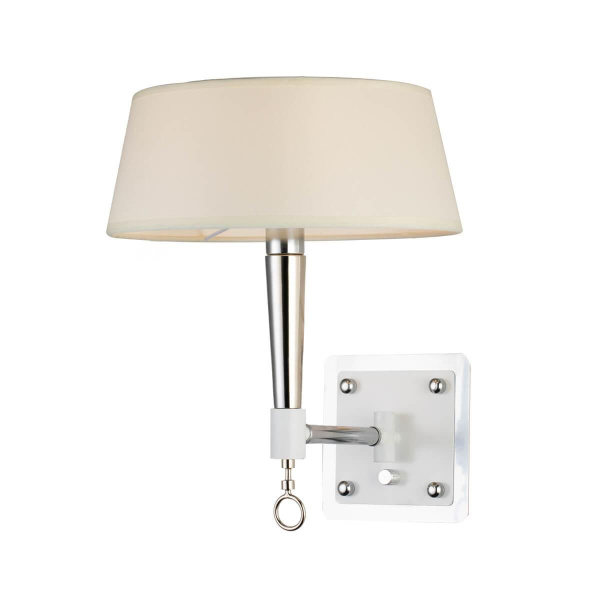 Favourite Classic настенный светильник каркас белого цвета и цвета хром, абажур из белой ткани, управление с помощью диммера 2709-1W