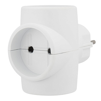 Тройник электрический без заземления 220В, 6A-10A Rexant 11-1081