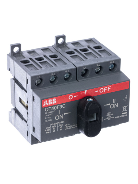 Купить ABB OT40F3С Выключатель-разъединитель реверсивный 3Р 40А с ручкой управления 1SCA104913R1001