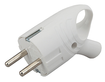 ЭРА Vx4-W Белый Вилка с/з угловая с кольцом 16A