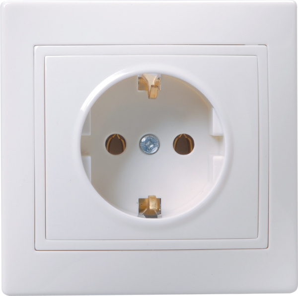 IEK KVARTA РС10-3-КБ Розетка 1мес. c з/к без з/ш 16А кер. бел.