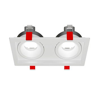 Varton Рамка для модульного светильника FLEX 50 11 двойная встраиваемая 110х220х55мм RAL9010 поворотная V1-R0-00435-10010-2000000