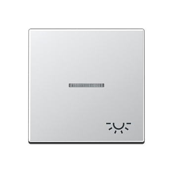 JUNG A 500 Алюминий Клавиша 1-ая с/п с символом ОСВЕЩЕНИЕ A590KO5LAL