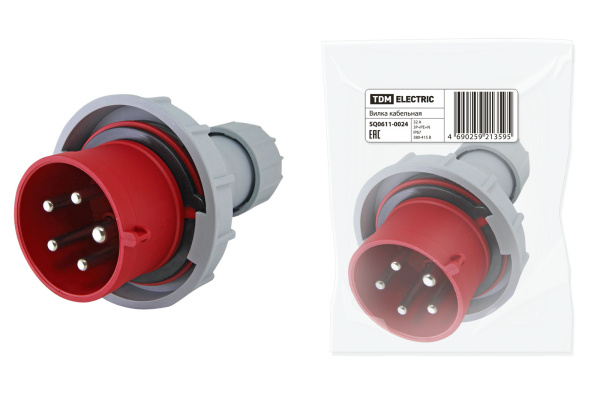 TDM Вилка кабельная IP67 32А 3Р+РЕ+N 380В SQ0611-0024