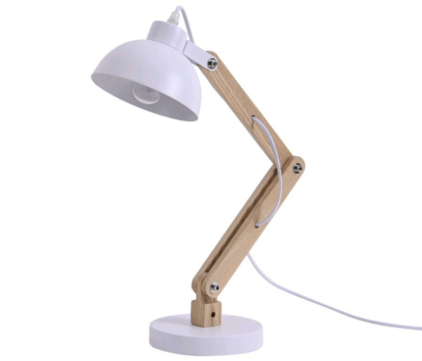 Kink Light 07027,01 Настольная лампа ДЭЛИЯ белая h65 w30*15 Е27 1*40W