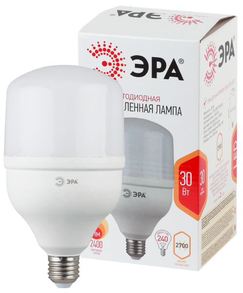 ЭРА LED POWER T100-30W-2700-E27 (диод, колокол, 30Вт, тепл, E27)