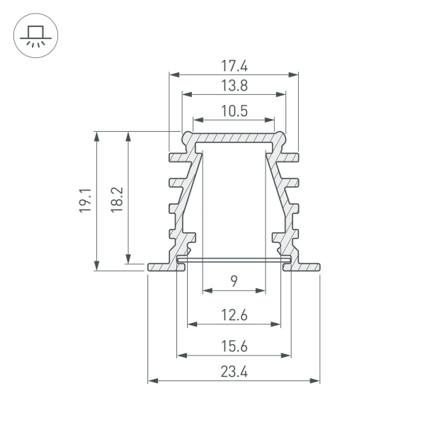Купить Arlight Профиль TOP-DEEP-F-2000 ANOD (K13,P15) (Алюминий) 016971