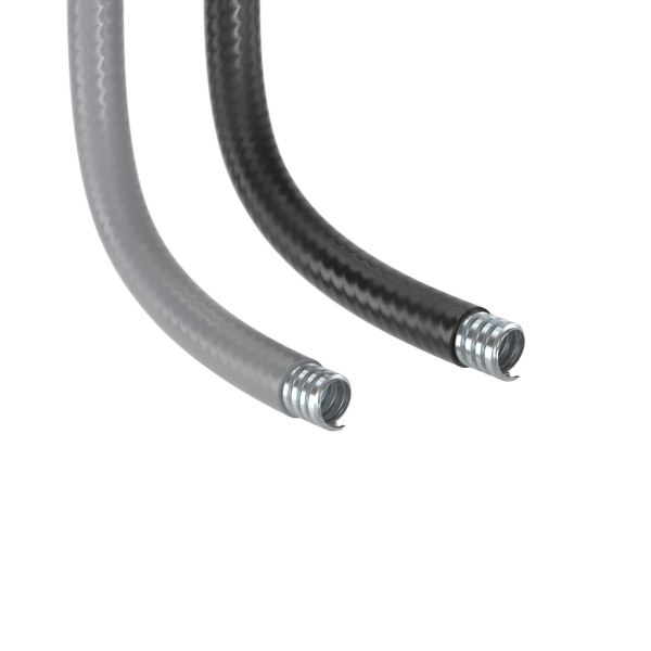 Купить DKC Металлорукав DN 26мм в гладкой ПВХ изоляции, Dвн 26,5 мм, Dнар 34,0, 25 м, цвет серый