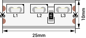 SWG Лента светодиодная стандарт 315, 120 LED/м, 9,6 Вт/м, 12В , IP67, Цвет: Холодный белый SWG315120-12-9.6-W-67
