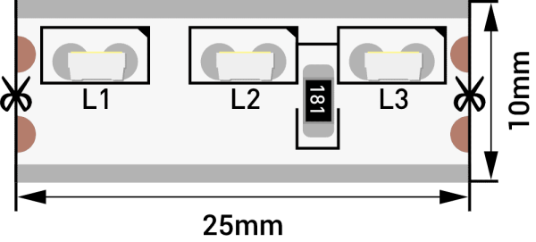 SWG Лента светодиодная стандарт 315, 120 LED/м, 9,6 Вт/м, 12В , IP67, Цвет: Холодный белый SWG315120-12-9.6-W-67