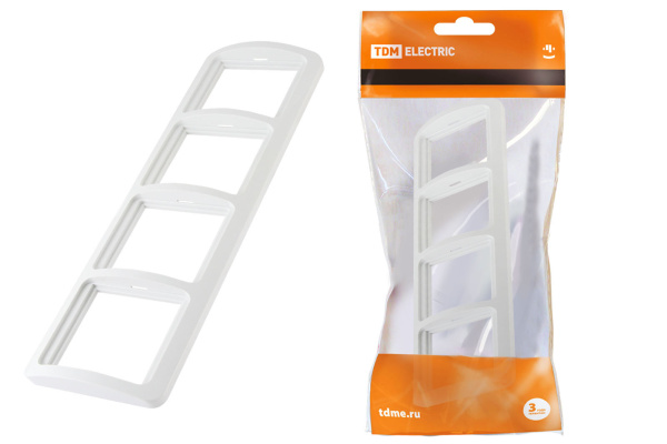 TDM Рамка 4-ая горизонтальная белая "Валдай" SQ1804-0021