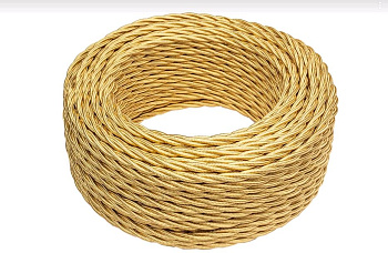 BIRONI Золото глянец Витой провод 3*0,75 150м B1-432-079-150