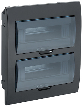 IEK KREPTA 3 Корпус пластиковый ЩРВ-П-24 IP41 черный скрыт.монтаж