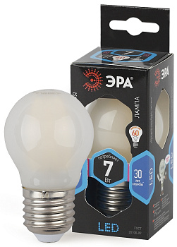 ЭРА F-LED P45-7W-840-E27 frost (филамент, шар мат., 7Вт, нейтр, E27)