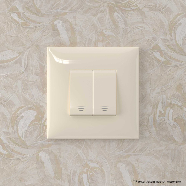 Купить DKC Кнопка двухклавишная в стену, "Avanti", "Ванильная дымка"