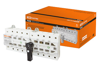 TDM Рубильник модульный с видимым разрывом, реверсивный РМВ-125 4П I-0-II 125A SQ0222-0028