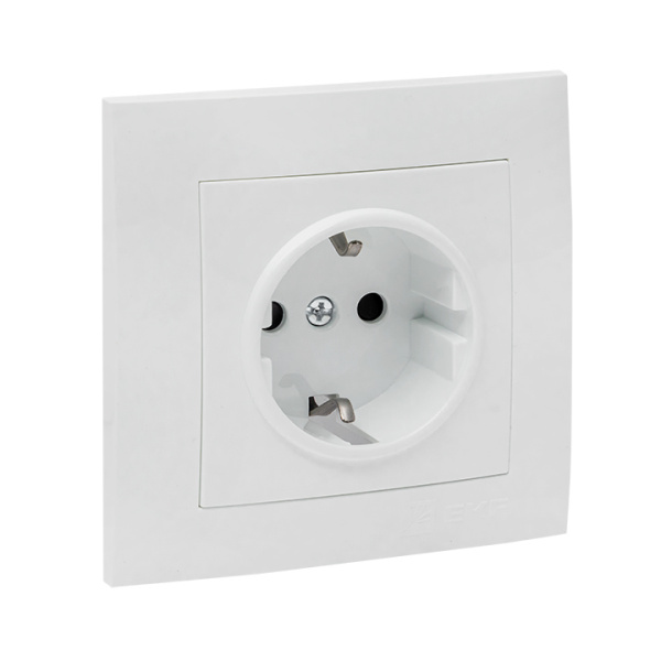 Купить EKF PROxima Валенсия розетка 1-местная с/з 16А белая с защ. штор.