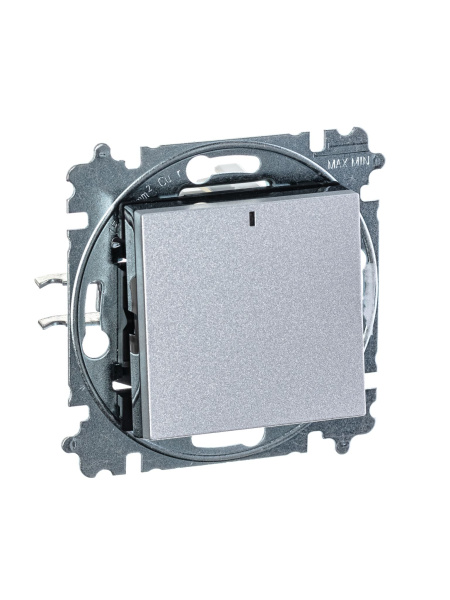 Купить ABB EPJ Levit серебро / дымчатый чёрный Выключатель 1-клавишный с подсветкой 2CHH590146A6070