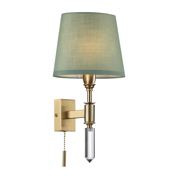 Купить Odeon Light 4887/1W MODERN ODL_EX22 53 бронзовый/зеленый/абажур ткань Бра с выкл. E14 1*40W LONDON